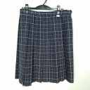 スクールスカート 大きいサイズ 夏物 w72-丈60 チェック 中学 高校 プリーツ 学生服 制服 女子 中古 HK6521