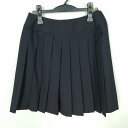 スクールスカート 冬物 w69-丈51 紺 中学 高校 プリーツ 学生服 制服 女子 中古 HK6561