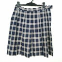 スクールスカート 大きいサイズ 夏物 w72-丈52 チェック 東京順天学園中学高校 プリーツ 学生服 制服 女子 中古 HK7239