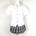 ブラウス マイクロミニスカート 上下2点セット M 夏物 女子 学生服 宮崎南高校 白 制服 中古 ランクB EY0037