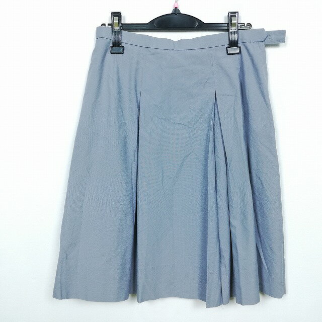 スクールスカート 大きいサイズ 夏物 w72-丈56 グレー 中学 高校 プリーツ 学生服 制服 女子 中古 HK5018