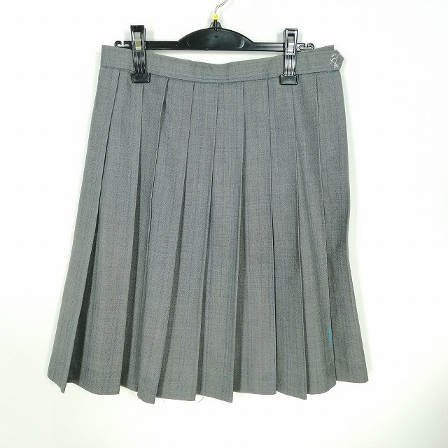 スクールスカート 夏物 w69-丈57 ストライプ 中学 高校 プリーツ 学生服 制服 女子 中古 HK5339
