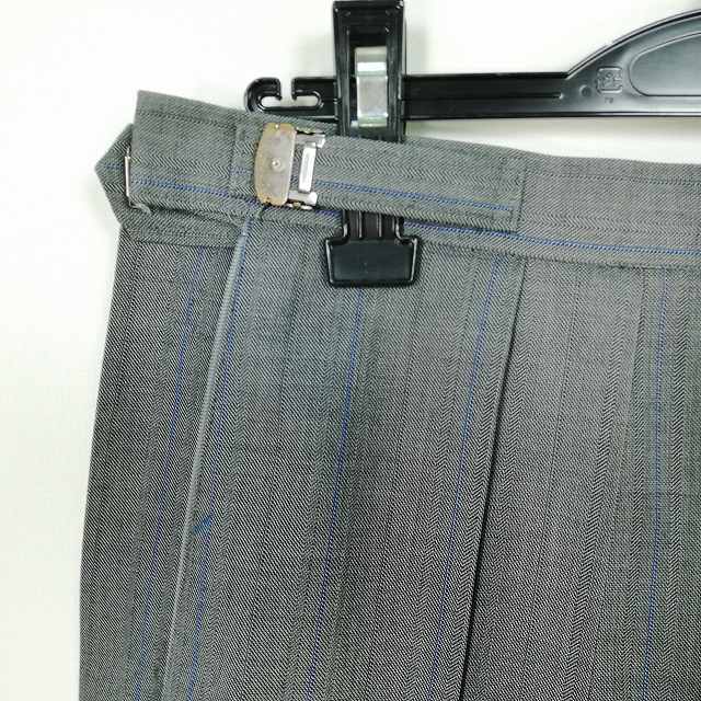 スクールスカート 夏物 w69-丈57 ストライプ 中学 高校 プリーツ 学生服 制服 女子 中古 HK5339