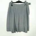 スクールスカート 夏物 w69-丈55 グレー 中学 高校 プリーツ 学生服 制服 女子 中古 HK6565