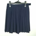 スクールスカート 夏物 w69-丈54 紺 中学 高校 プリーツ 学生服 制服 女子 中古 HK6586