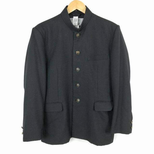 学生服 学ラン 170A 男子 上着 標準型学生服 詰襟 サージ 黒 中古 ランクC a3 JJ5578