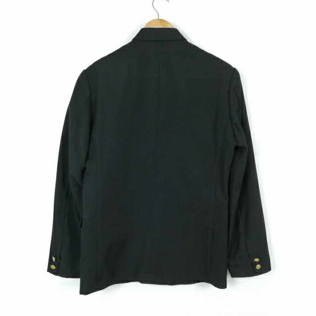 学生服 学ラン 170A 男子 カンコー 上着 丸洗い可 ウール混 標準型学生服 ラウンドカラー カシドス 黒 中古 ランクC a3 JJ6423