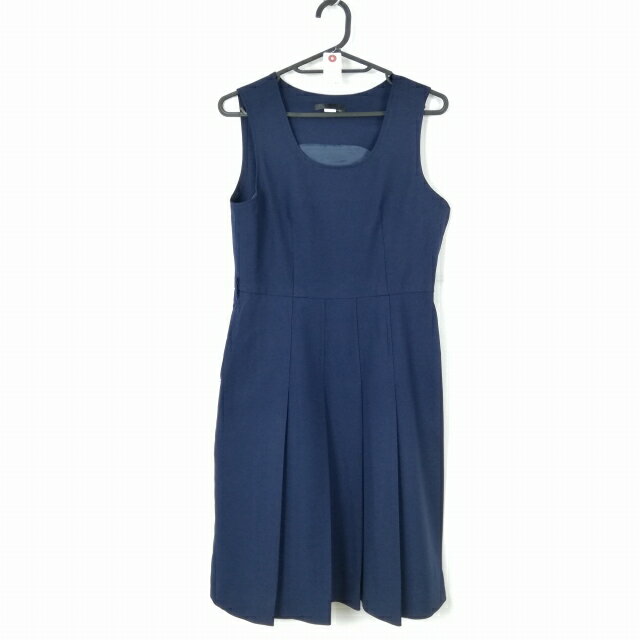 ジャンパースカート バスト84 ウエスト70 冬物 女子 学生服 中学 高校 紺 制服 中古 ランクC NA6082