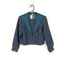 セーラー服 上着 冬物 女子 学生服 鹿児島皇徳寺中学 チェック(紺/黒) 制服 中古 ランクC NA8136