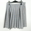 スクールスカート 冬物 w66-丈57 チェック 中学 高校 プリーツ 学生服 制服 女子 中古 HK2315