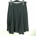 スクールスカート 夏物 w63-丈55 黒 中学 高校 プリーツ 学生服 制服 女子 中古 HK6701