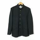 学生服 学ラン 180 男子 上着 丸洗い可 ウール 標準型学生服 詰襟 サージ 黒 中古 ランクC a3 JJ6430