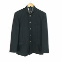 学生服 学ラン 175A 男子 富士ヨット 上着 丸洗い可 ウール混 標準型学生服 ラウンドカラー カシドス 黒 中古 ランクC a3 JJ6432