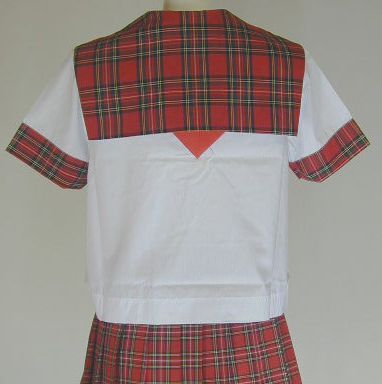 新品 夏 セーラー服 白 赤チェック衿 上着 tam_u_1205