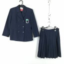 ブレザー スカート 上下2点セット 150 冬物 女子 学生服 中学 高校 紺 制服 中古 ランクC EY0113