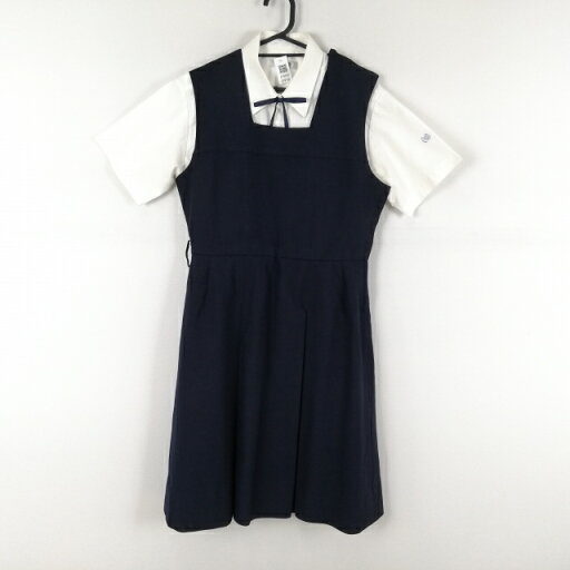 ジャンパースカート 紐タイ バスト88 ウエスト74 冬物 女子 学生服 中学 高校 紺 制服 中古 ランクC EY9180 ジャンパースカート 紐タイ バスト88 ウエスト74 冬物 女子 学生服 中学 高校 紺 制服 中古 ランクC EY9180