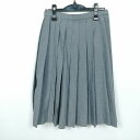 スクールスカート 夏物 w60-丈62 グレー 中学 高校 プリーツ 学生服 制服 女子 中古 HK4933