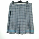 スクールスカート 大きいサイズ 夏物 w72-丈55 チェック 大阪信太中学 プリーツ 学生服 制服 女子 中古 HK7283