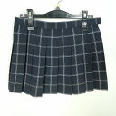 スクールスカート 夏物 w69-丈33 チェック 中学 高校 マイクロミニ プリーツ 学生服 制服 女子 中古 HK9335