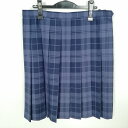 スクールスカート 大きいサイズ 夏物 w80-丈62 チェック 中学 高校 プリーツ 学生服 制服 女子 中古 HK9339