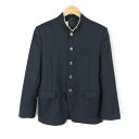 学生服 学ラン 165A 男子 トンボ 上着 ウール混 福岡須恵高校 学校指定制服 ラウンドカラー サージ 紺 中古 ランクC a3 JJ6123