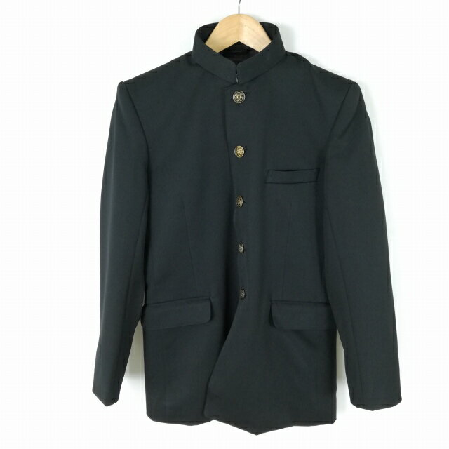 学生服 学ラン 約160A 男子 上着 変形学生服 詰襟 カシドス 黒 中古 ランクC a3 JJ6140