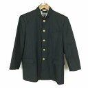 学生服 学ラン 165A 男子 上着 ウール混 標準型学生服 ラウンドカラー サージ 黒 中古 ランクC a3 JJ6158