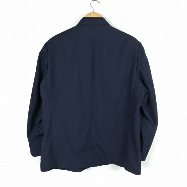 学生服 学ラン 175B 男子 上着 丸洗い可 ウール混 学校指定制服 詰襟 サージ 紺 中古 ランクB a3 JJ6167