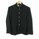 学生服 学ラン 160A 男子 トンボ 上着 丸洗い可 ウール混 標準型学生服 ラウンドカラー カシドス 黒 中古 ランクC a3 JJ6449
