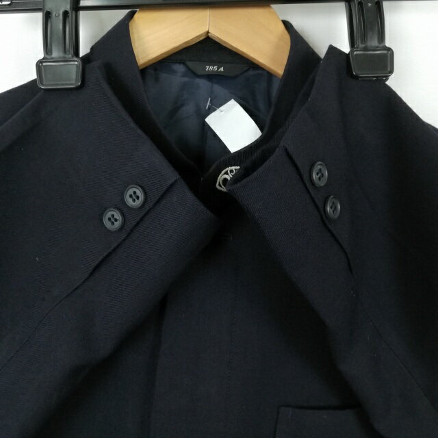 学生服 学ラン 185A 男子 上着 ウール混 宮崎聖心ウルスラ学園高校 学校指定制服 詰襟 サージ 紺 中古 ランクC a3 JJ6450