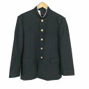 学生服 学ラン 170A 男子 カンコー 上着 丸洗い可 ウール混 標準型学生服 ラウンドカラー サージ 黒 中古 ランクC a3 JJ6451