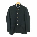 学生服 学ラン 175A 男子 上着 丸洗い可 標準型学生服 ラウンドカラー カシドス 黒 中古 ランクC a3 JJ6453