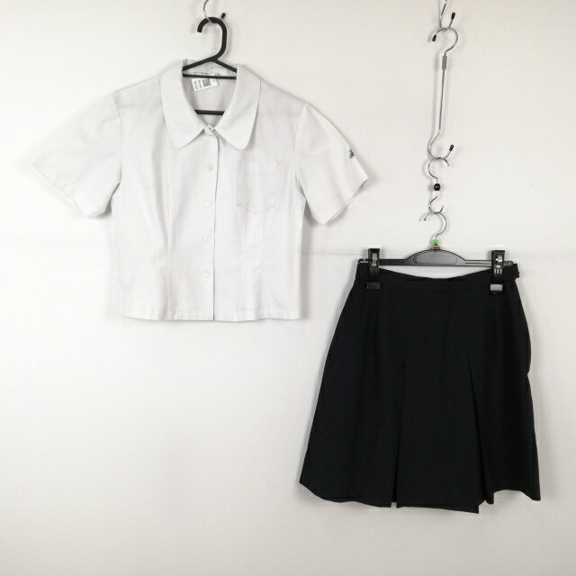 ブラウス スカート 上下2点セット 夏物 女子 学生服 中学 高校 白 制服 中古 ランクC NA1464