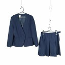 イートン スカート 上下2点セット 170A 大きいサイズ 冬物 女子 学生服 中学 高校 紺 制服 中古 ランクB EY0970