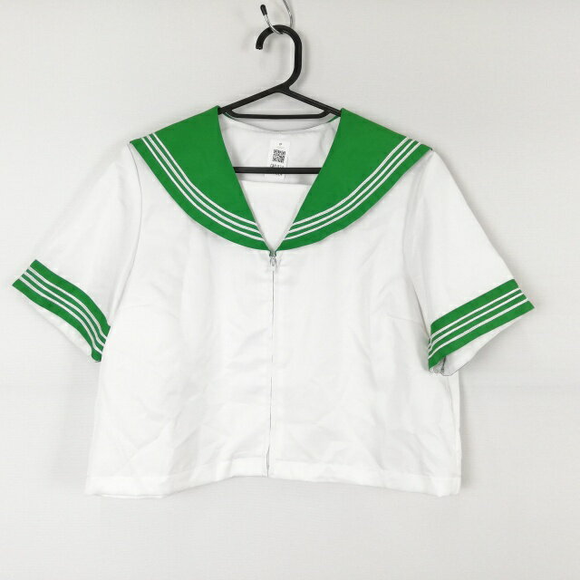 コスプレ セーラー服 上着 3L 大きいサイズ 白3本線 女子 学生服 中学 高校 白 制服 中古 GM1024