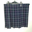 スクールスカート 大きいサイズ 夏物 w90-丈53 チェック 中学 高校 プリーツ 学生服 制服 女子 中古 HK6191