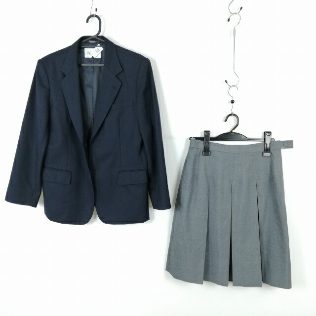 ブレザー スカート 上下2点セット LL 大きいサイズ 富士ヨット 冬物 女子 学生服 聖ヶ丘中学 紺 制服 中古 ランクC NA6247