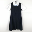 ジャンパースカート 紐タイ 155A バスト88 ウエスト76 冬物 女子 学生服 中学 高校 紺 制服 中古 ランクC NA8340