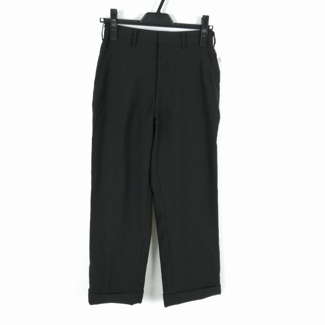 学生ズボン 夏物 W66 標準型学生服 男子 学ラン 夏ズボン ノータック 中古 黒 ランクB a2 PP4282