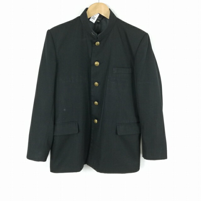 学生服 学ラン 175A 男子 上着 ウール混 標準型学生服 詰襟 カシドス 黒 中古 ランクC a3 JJ6455