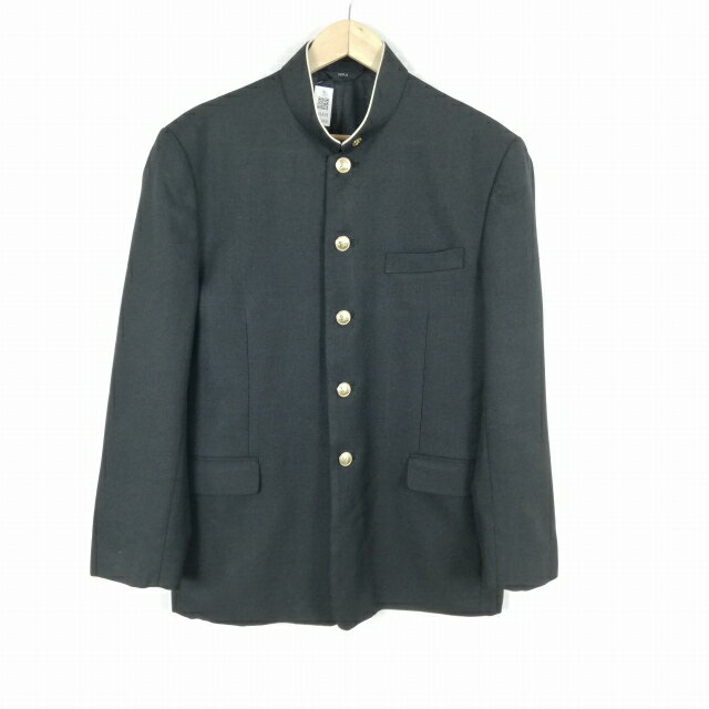 学生服 学ラン 180A 男子 上着 丸洗い可 ウール混 宮崎延岡星雲高校 学校指定制服 ラウンドカラー サージ グレー 中古 ランクC a3 JJ6459