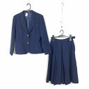 ブレザー スカート 上下2点セット 指定 冬物 女子 学生服 中学 高校 紺 制服 中古 ランクB EY0235
