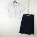 ブラウス スカート 上下2点セット M 夏物 女子 学生服 宮崎商業高校 白 制服 中古 ランクC EY9183