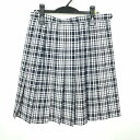 スクールスカート 夏物 w69-丈55 チェック 栃木宇都宮短大付属高校 プリーツ 学生服 制服 女子 中古 HK2330