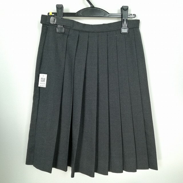 スクールスカート 冬物 w69-丈57 グレー 中学 高校 プリーツ 学生服 制服 女子 中古 HK3438