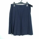 スクールスカート 大きいサイズ 冬物 w78-丈61 紺 中学 高校 プリーツ 学生服 制服 女子 中古 HK4956