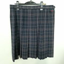 スクールスカート 大きいサイズ 夏物 w80-丈61 チェック 若松高校 プリーツ 学生服 制服 女子 中古 HK6360