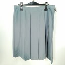 スクールスカート 大きいサイズ 夏物 w80-丈62 グレー 中学 高校 プリーツ 学生服 制服 女子 中古 HK6400