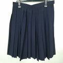スクールスカート 大きいサイズ 夏物 w72-丈59 紺 中学 高校 プリーツ 学生服 制服 女子 中古 HK6757