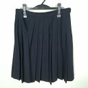 スクールスカート 大きいサイズ 夏物 w75-丈56 紺 中学 高校 プリーツ 学生服 制服 女子 中古 HK6758